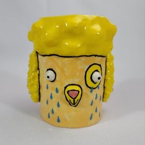 Handmade Ceramic Poodle Dog Cup By Artist Ashley Bevington